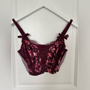 Victoria's Secret Floral Corset Top C-DD Medium